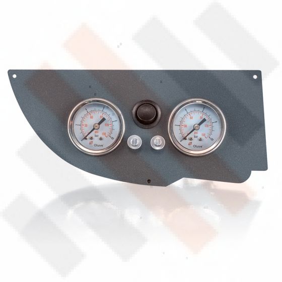 Universeel Manometer paneel Ø 40 mm 2-weg Systeem Mat Grijs met zwarte knop