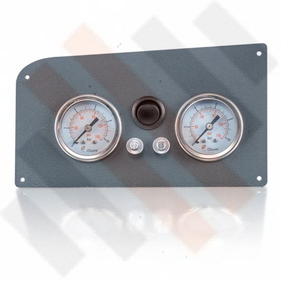 Fiat Ducato X244 Dubbele Manometerpaneel 2-weg systeem Ø 40 mm mat grijs met zwarte knop