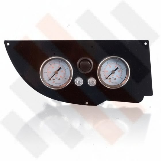 Universeel Manometer paneel Ø 40 mm 2-weg Systeem Zwart Hoogglans met zwarte knop