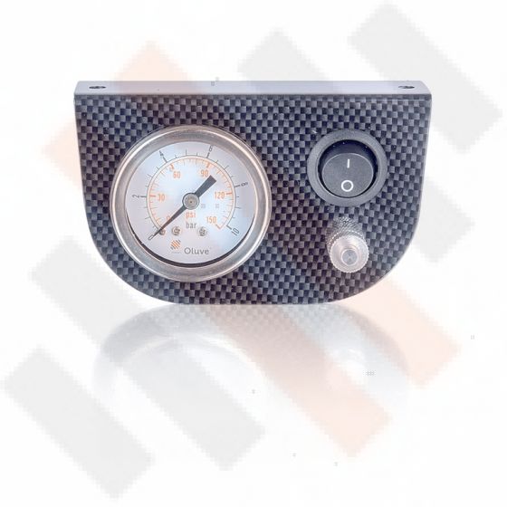 Oluve Manometer Paneel Ø 40 mm 1-weg systeem Carbon-Look met zwarte knop