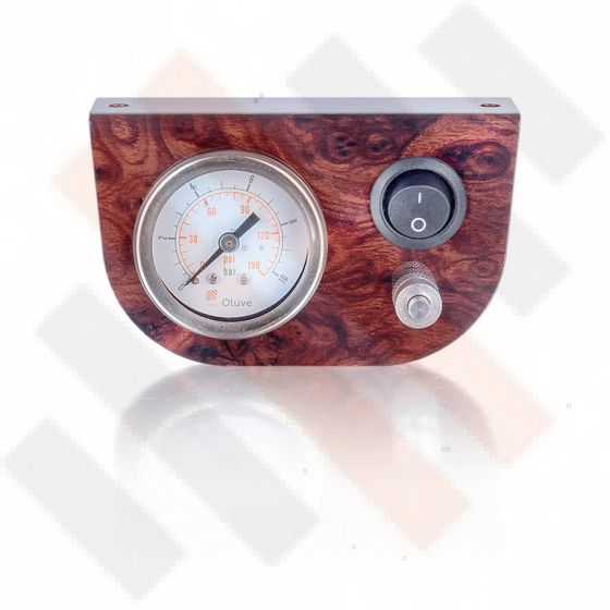 Manometer Paneel Ø 40 mm 1-weg systeem Wortelnoten Hoogglans | Hulpluchtvering 