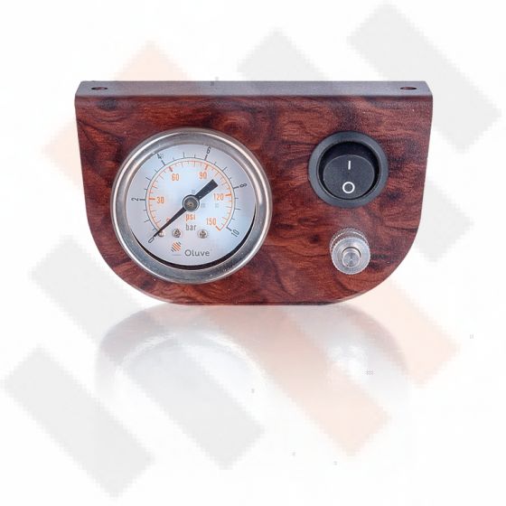 Manometer Paneel Ø 40 mm 1-weg systeem Wortelnoten Mat met zwarte knop