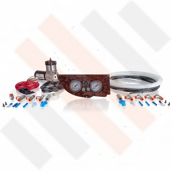 Compressorset Oluve 215 | wortelnoten mat manometerpaneel met dubbele manometers