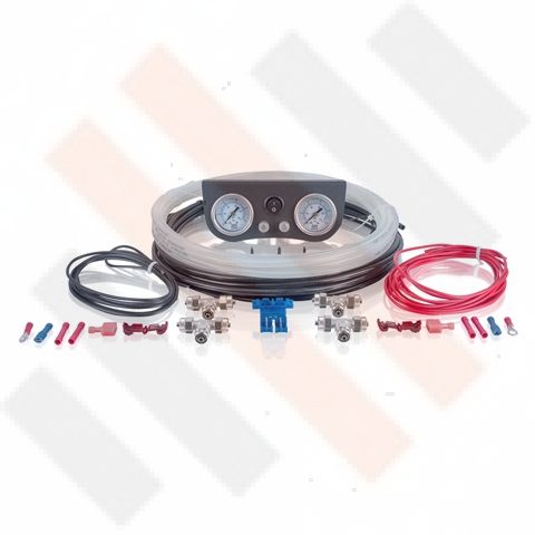 Universeel onderbouw Manometerpaneel set 2-wegsysteem Ø 40 mm mat grijs | Hulpluchtvering