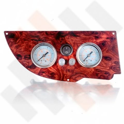 Fiat Ducato | Citroën Jumper | Peugeot Boxer X250 Manometer paneel Ø 40 mm 2-weg Systeem Wortelnoot Hoogglans | Hulpluchtvering