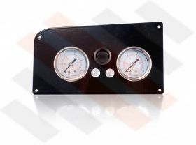 Fiat Ducato X244 Dubbele Manometerpaneel 2-weg systeem Ø 40 mm Zwart Hoogglans met zwarte knop