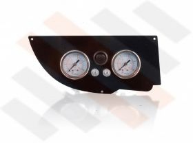 Universeel Manometer paneel Ø 40 mm 2-weg Systeem Zwart Hoogglans met zwarte knop