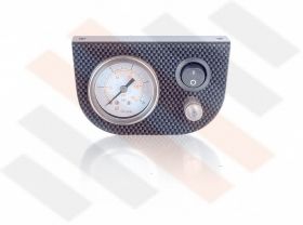 Oluve Manometer Paneel Ø 40 mm 1-weg systeem Carbon-Look met zwarte knop