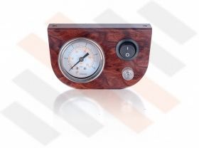 Manometer Paneel Ø 40 mm 1-weg systeem Wortelnoten Mat met zwarte knop