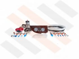 Compressorset Thomas 215 | wortelnoten mat manometerpaneel met dubbele manometers